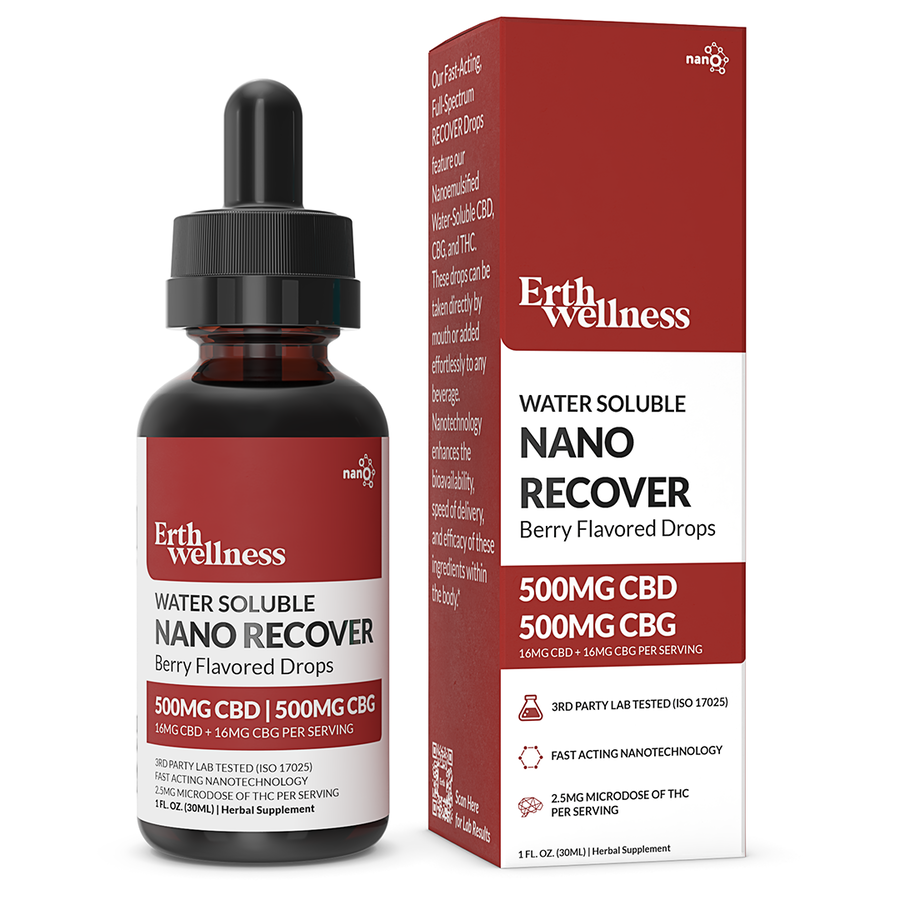 Erth Wellness - Water Soluble NANO RECOVER CBD:CBG Tincture