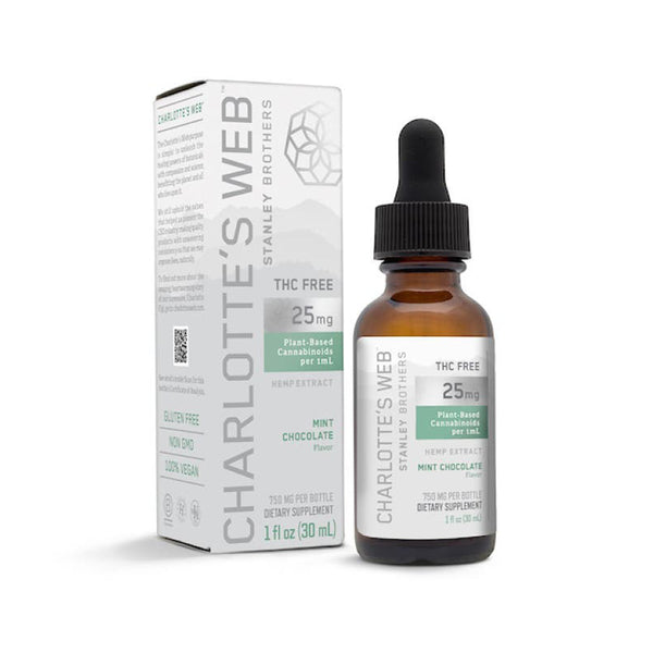 Charlotte's Web CBD Oil: 25mg THC Free (Mint Chocolate) 750mg⎢30mL